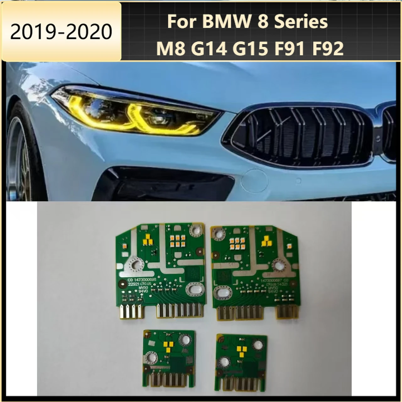 

White Yellow Angel Eye DRL chip Modules For BMW 8 Series M8 G14 G15 F91 F92 840i 2019-2022 USA EU Version Daytime Running Light