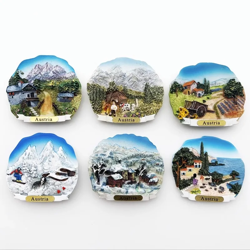 Austria Fridge Stickers Alps Jungfrau Travelling Souvenirs Fridge Magnets Home Decoration Photo Wall Magnetic Stickers Gifts