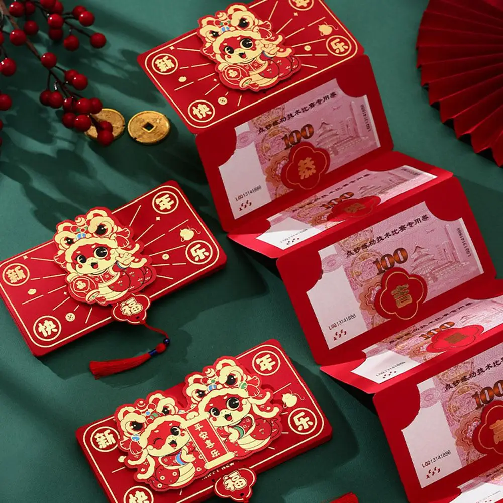 Red Envelopes for the Year of the Snake Creative Red Envelope Snake 2025 Spring Festival Supplies Multilayer Red Money Packet