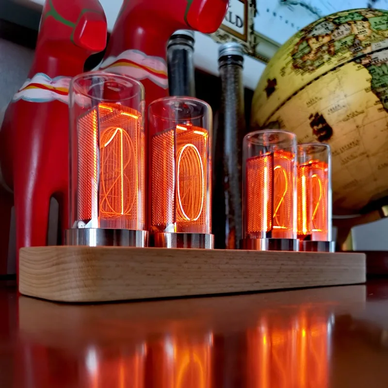 Nixie Tube Tube Desk Clock Modern LED Digital Table Clocks Ornament Transparent Tube Desk Clock Gift Study Desktop Home Decor