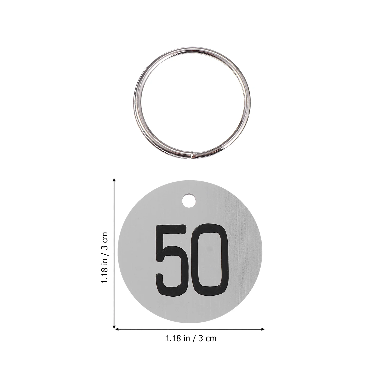 50Pcs Numbered Tags ABS Plastic Round Keychains Engraved Labels for Gym Hotel Travel Accessories Locker Table Numbers