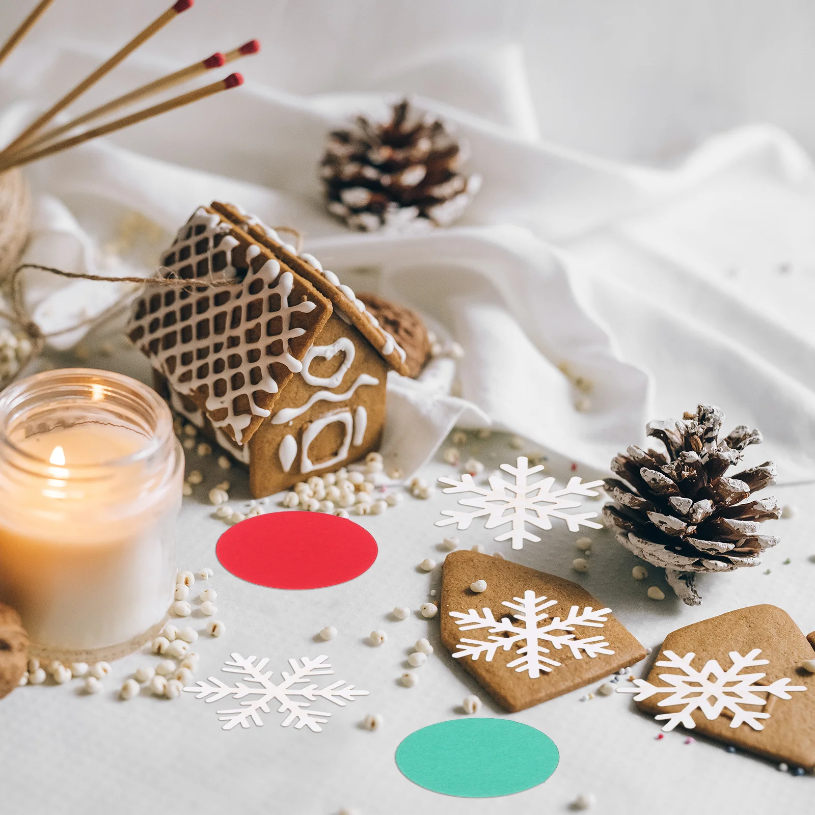 

1Set Snowflake Round Confetti Christmas Multicolor Party Decoration Table Scatters Holiday Party Supplies Confetti