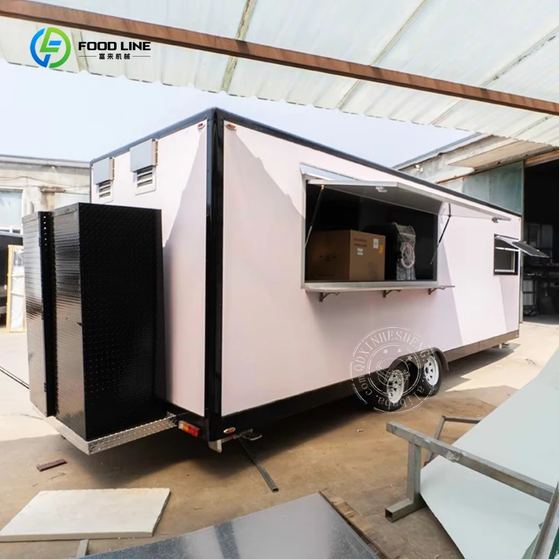 

Overseas Pasta Food Truck Trailer Stove Big Size Food Truck Fabrication Food Trailer with Bathroom for Sale Canada