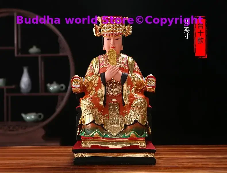 Large Southeast Asia Home Temple Talisman Mascot Goddess of SEA Matsu MAZU WANGMU Guanyin Buddha gilding color Sculpture statue