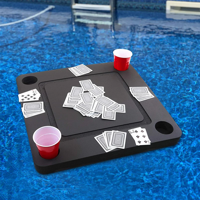 

Floating Bar & Food Tray & Floating Poker Table In Water Swimming Pool Toys Table Outdoor Pool Table Furniture