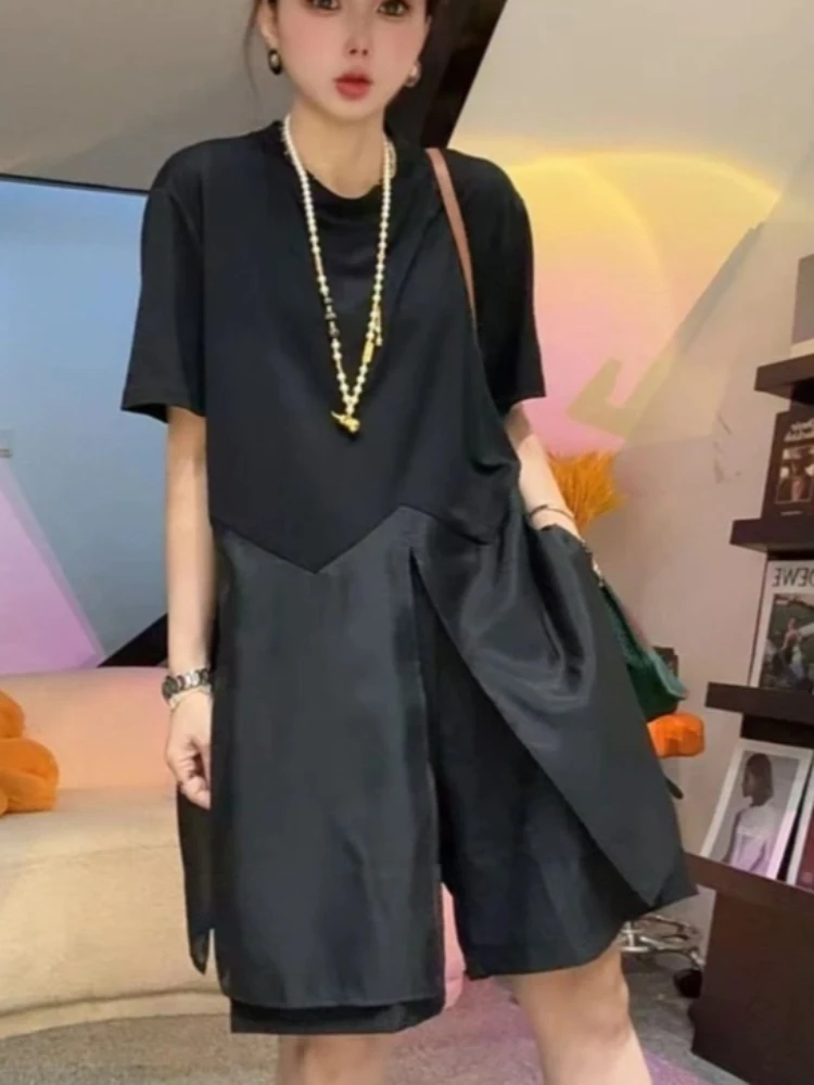 Oversized Tops Summer T Shirts 2026 Ropa Mujer Patchwork Fashion Camisetas O-neck Casual T-shirts Korean Tees Women's Clothes view 2