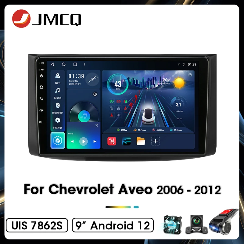 JMCQ Car Radio For Chevrolet Aveo 2006 2007 2008 2009 2010 2011 2012 2din Android12 Carplay Multimidia Video Player Head Unit