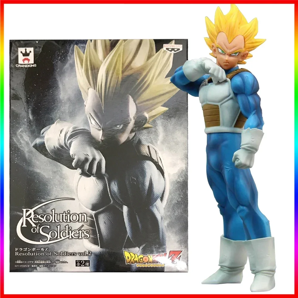 Dragon Ball Super Saiyan Vegeta figura de acción 18CM Anime modelo juguete regalo coleccionable Preparación de batalla guerrero despertar Ver