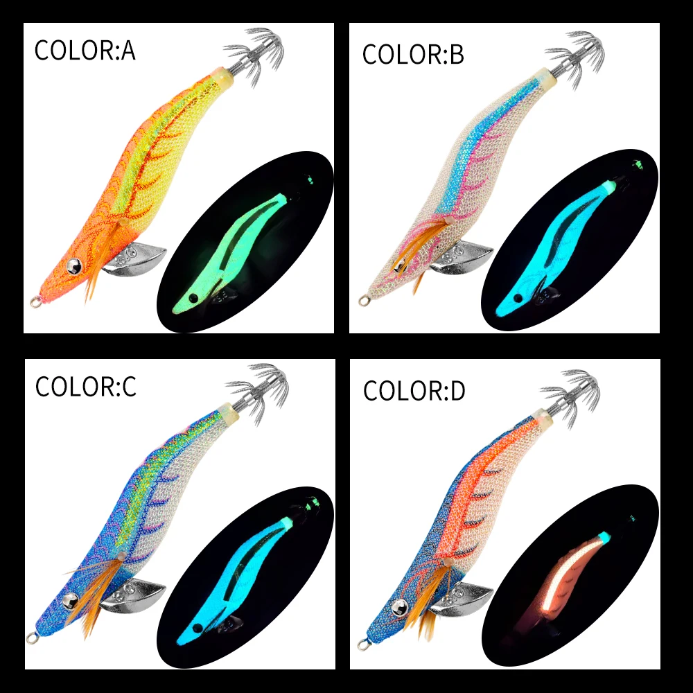 FSDZSO Squid Bait  2.5# 3.0# 3.5# Artificial Jigging Lures Slow Sinking Strong Hooks Sea Fishing Octopus Cuttlefish Luminous EGI view 3