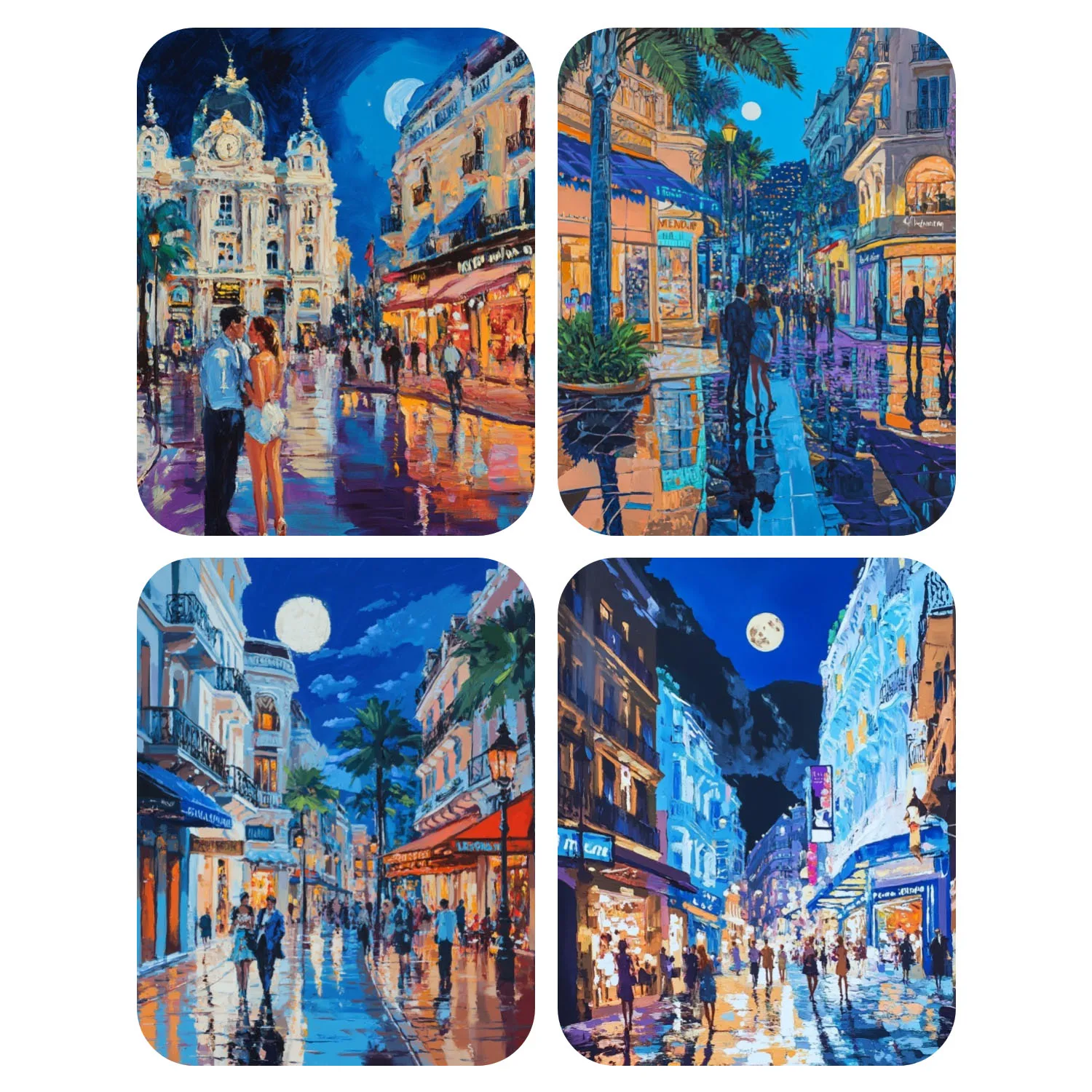 

Hand Paint Comic Street Scene Painting By Numbers Kit DIY Acrylic Artwork Canvas Art Gift Home