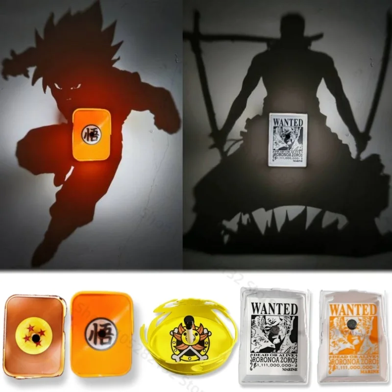 

2026 One Piece Roronoa Zoro Lamp Toy Luffy Goku Wall Lamp Shadow Light Projector Lamp Creative Anime Peripherals Collection Gift