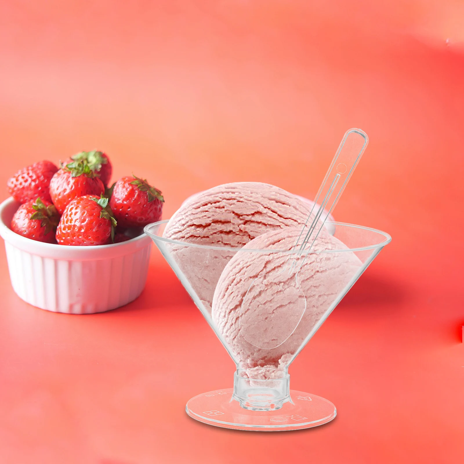 

20pcs Dessert Spoons Transparent Mousse Plastic Cake Clear Household Pudding Multi Function Tiramisu Cups Party