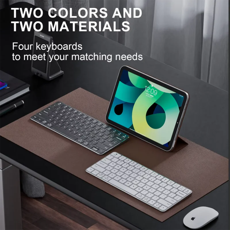 Ifacemall Aluminum Bluetooth Keybaord 2.4Ghz &BT Quiet Typing 78 Keys 3 Devices Connected  Rechargeable Wireless Keyboard
