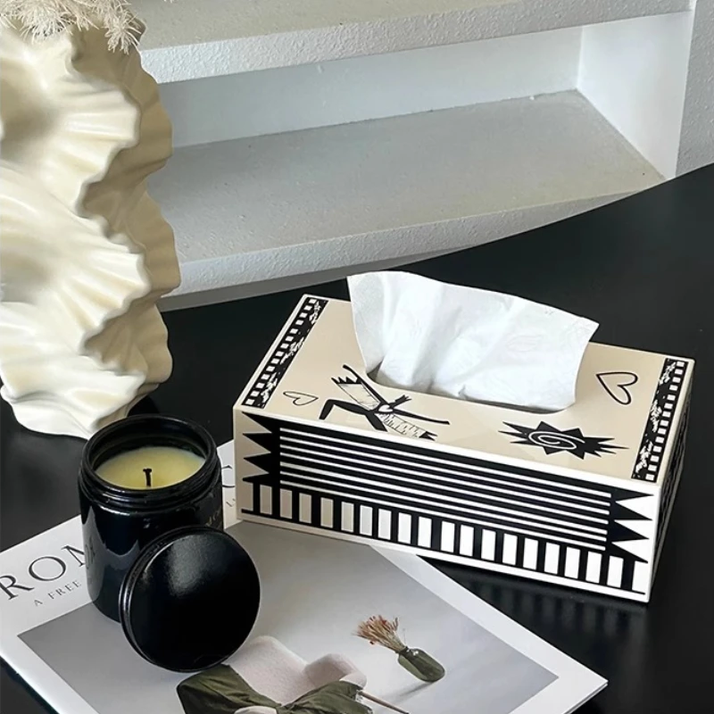 

Nordic acrylic printed tissue box tissue storage living room coffee table dining table desktop paper box household storage box