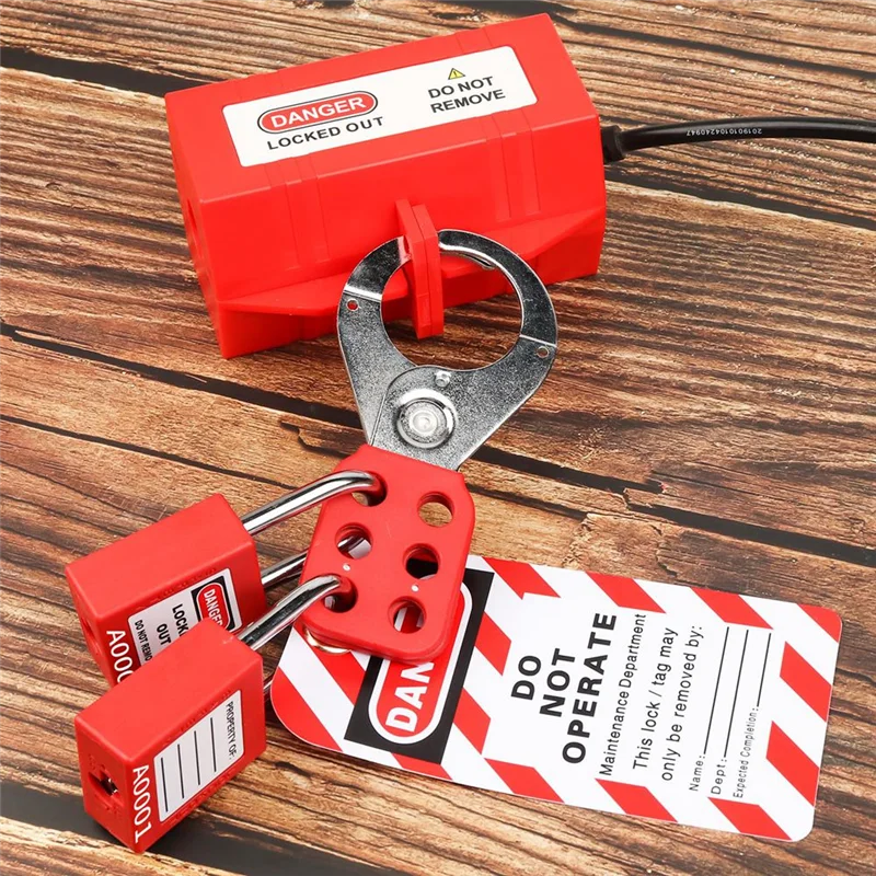 GROCE-Lock Out Tag Out Kits Electrical,57 Lockout Tagout Kit With Breaker Hasps Tag Padlock Plug Lockout For OSHA-Loto Kit