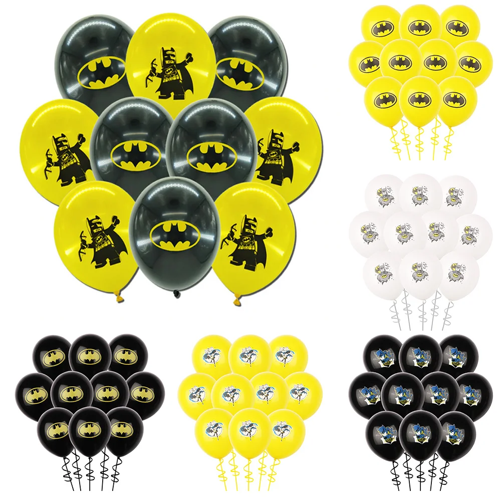 Palloncino in lattice Super Hero Batman da 12 pollici giallo nero bianco palla in lattice Bambini