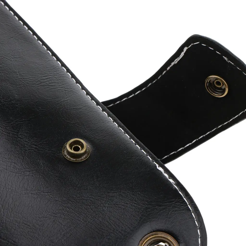 PU Leather Barber Scissors Shears Combs Clips Tools Holder Pouch Waist Bag Black