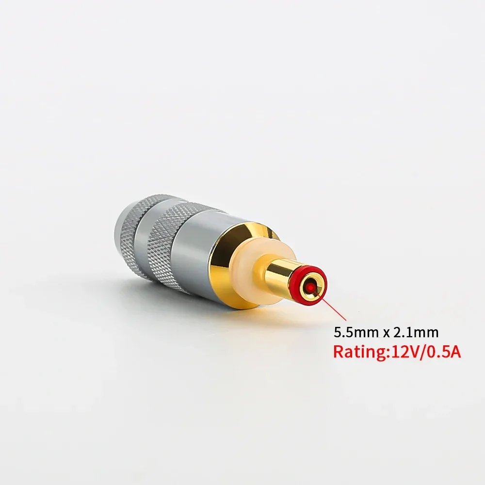 1PCS Audiocrast 24K Gold Plated DC Power Plug Connector สําหรับ Hi End Audio เกรด HIFI DC2.1 ปลั๊ก