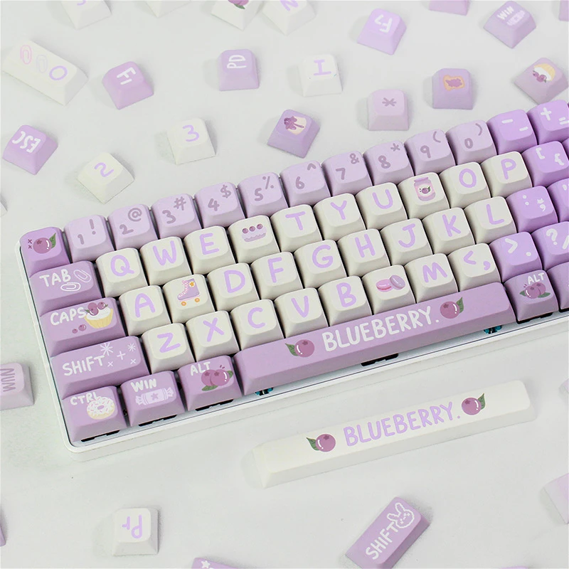 Blueberry Juice Keycap XDA Hoogte 131 Key Set Compatibel met Cherry Axis 60%/65%/87/104 Mechanisch Toetsenbord