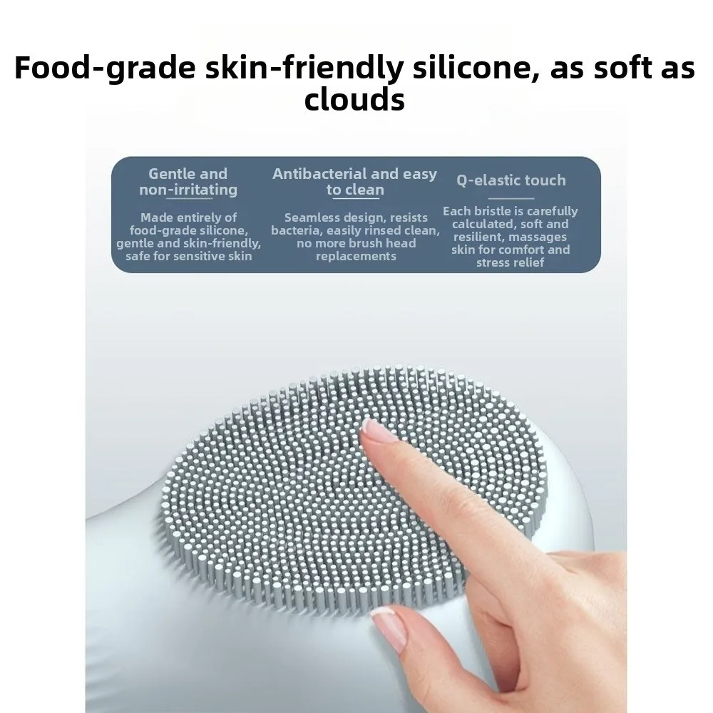 Waterproof Electric Facial Cleansing Brush Heat Compress Magnetic Charging Face Scrubber Multifunctional Ultrasonic