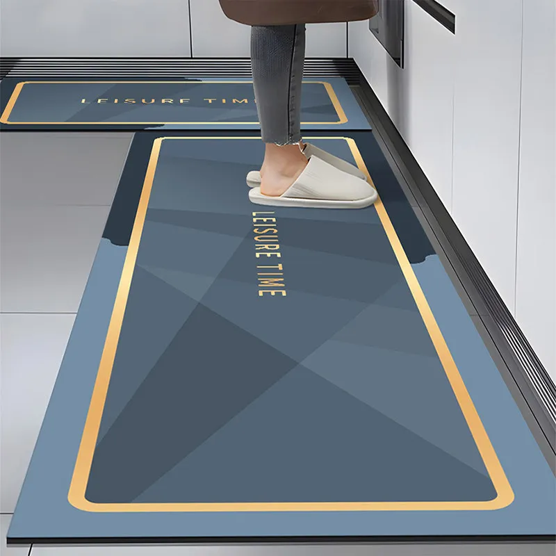 VIKAMA Luxury-Style Minimalist Long Rectangular Rug Water Absorbent, Erasable, Wash-Free for Kitchen and Laundry Room Home Decor
