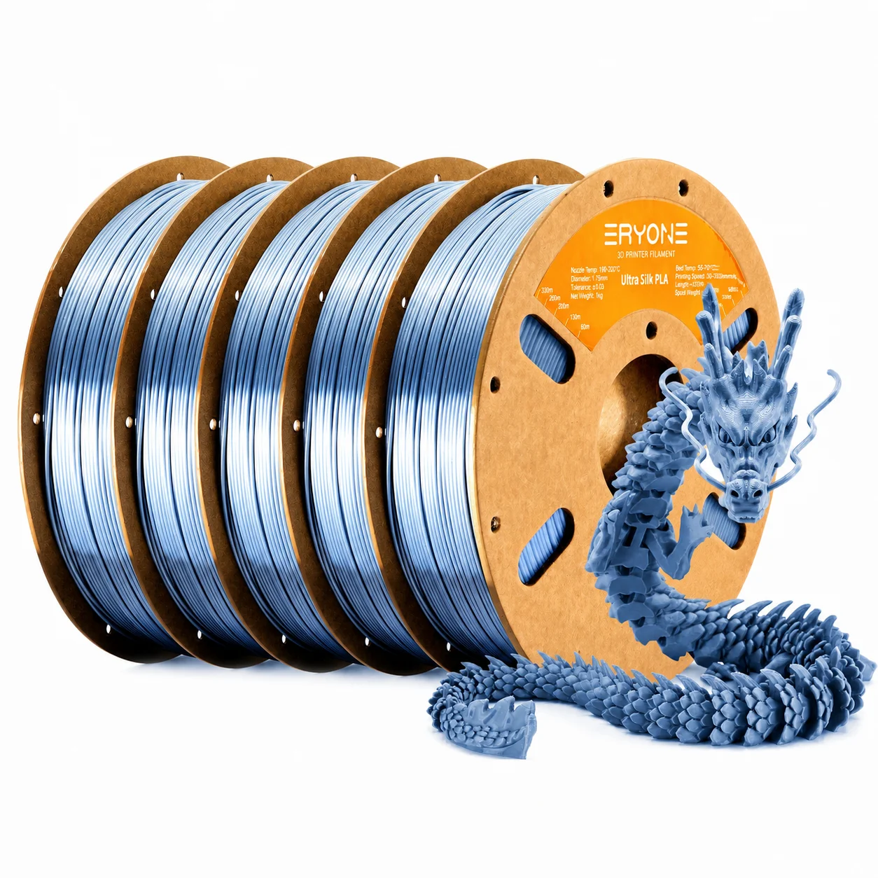 Eryone 5KG Ultra Silk PLA Premium Filament do druku 3D, 1.75mm, dostępne różne kolory, 1kg ultra silk pla…