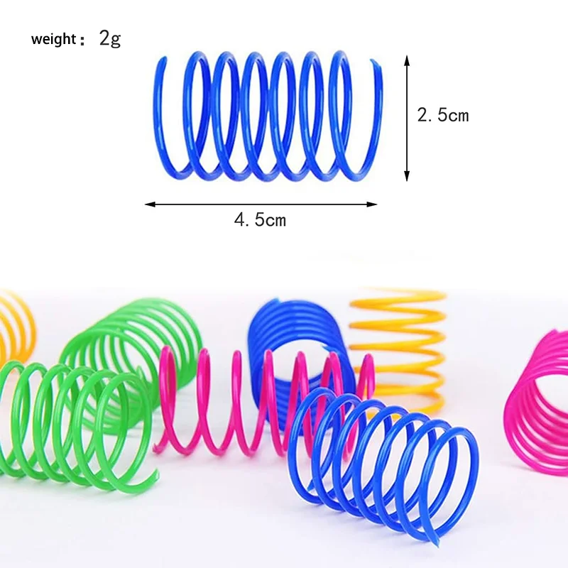 Colorful Plastic Spring Cat Toy Bouncy Interactive Pet Toy For Indoor Kittens Cats Self Entertaining Anti Boredom Chew Resistant gallery 5