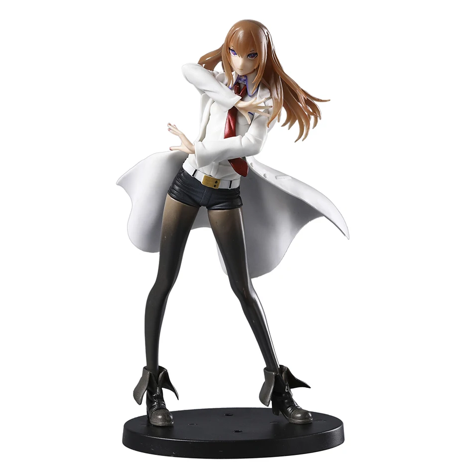 Steins Gate Makise Kurisu White Coat Style Anime Figure Figurine Model Collectible Toy