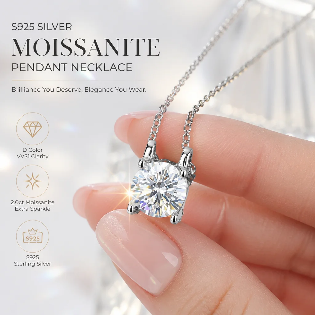 #13 Trending Moissanite Pendant Necklaces Right Now
