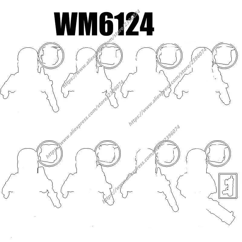 액션 피규어 빌딩 블록 브릭 장난감, 영화 액세서리, WM6124, WM2227, WM2228, WM2229, WM2230, WM2231, WM2232, WM2233, WM2234