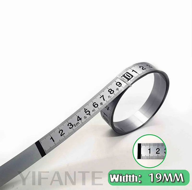 Imagem -04 - Fita Métrica de Auto-adesiva Régua de Escala Métrica à Prova de Ferrugem Durável Resistente ao Desgaste Largura 13m 19 mm Aço Inoxidável