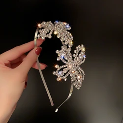 Fashion Simple Personality Hairbands for Women New Rhinestone Butterfly Headwear Design Wedding Bride Hair Accessories Gifts