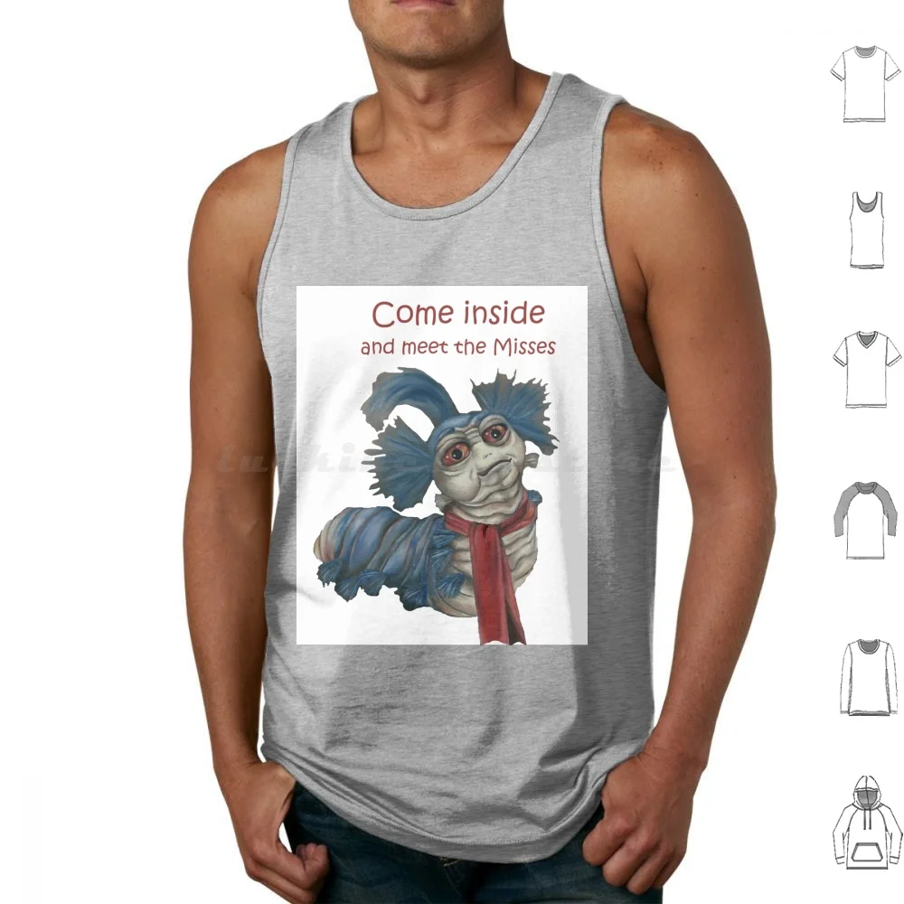 Come Inside And Meet The Misses Tank Tops Vest Sleeveless Labyrinth Worm Blue Red Gray Maze Sara Sarah Goblin King Queen Yolo