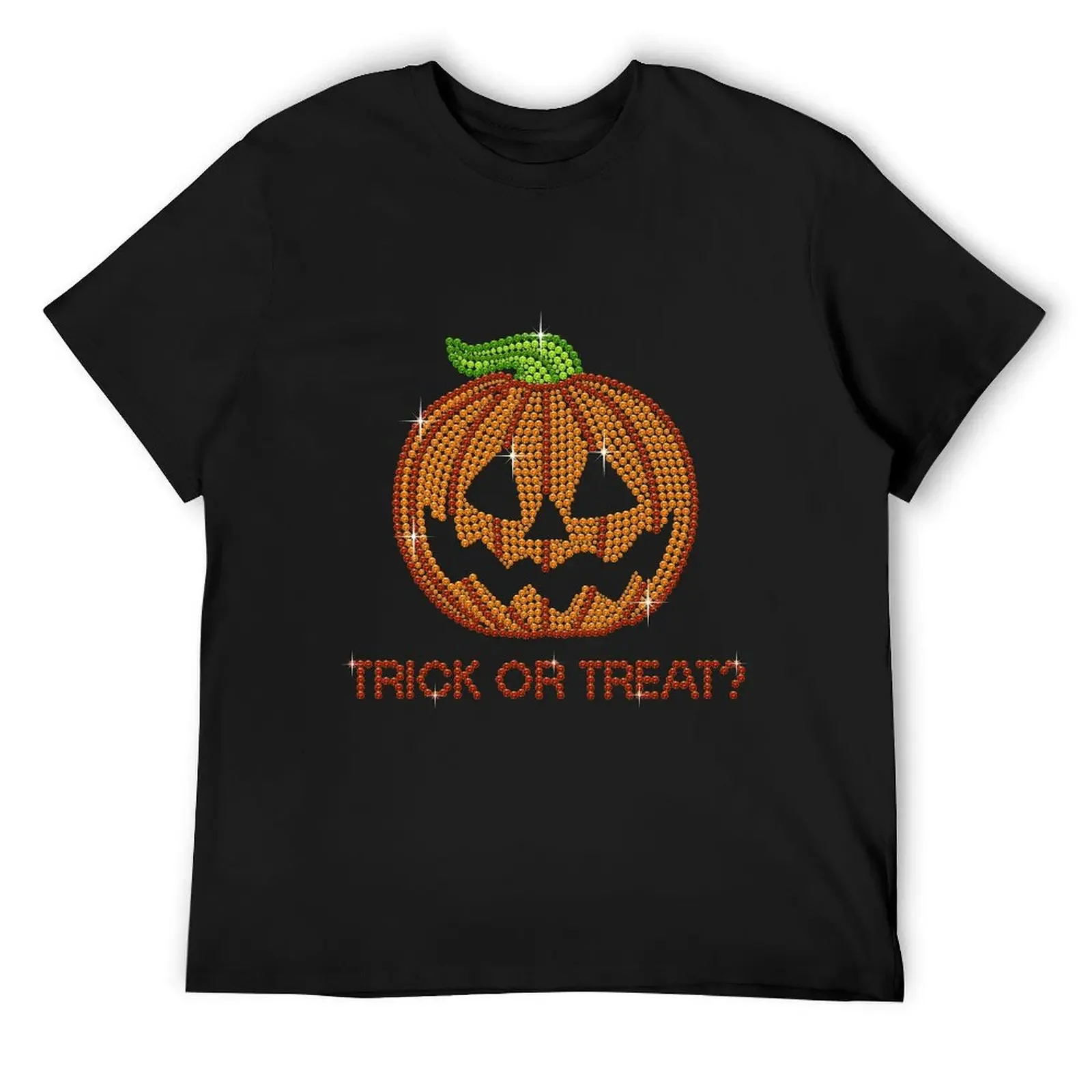 Pumpkin Printed Rhinestone Trick or Treat Jackolantern Tshirt T-Shirt kawaii clothes vintage shirts graphic tee men