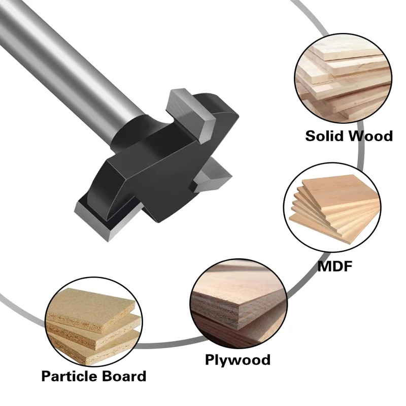 CNC Spoilboard Surfacing Router Bits 1/4 inch 6mm Shank 1 inch Cutting Diameter Slab Flattening Router Bit Planing Bit Wood Tool