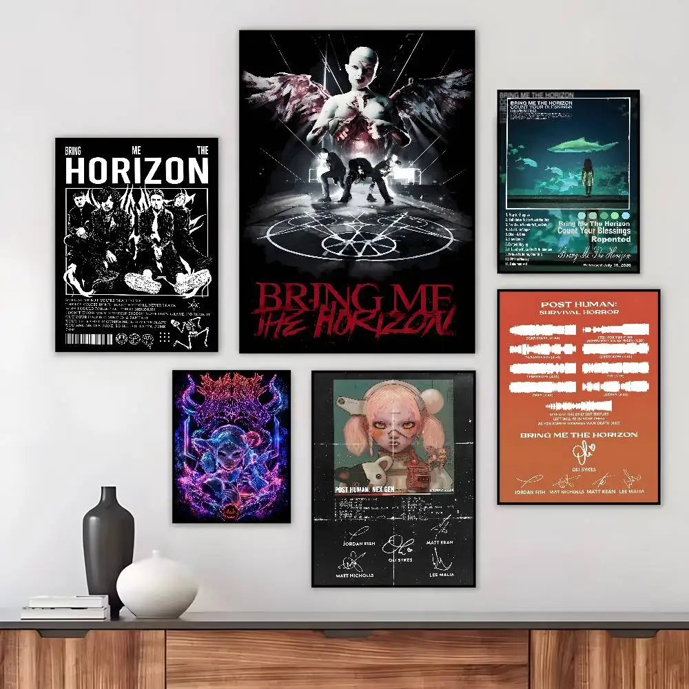 Rock Band B-Bring M-Me The H-Horizon Poster canvas HD aesthetic Printing Paper Wall Art for Living Room Bar fashion Home Decor