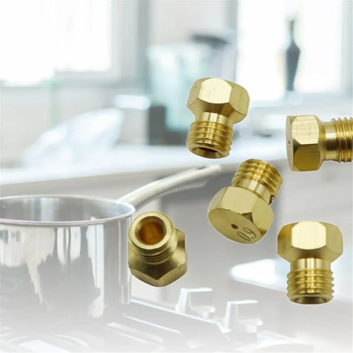 AA83 Propane LPG Brass Jet Burner Nozzle Conversion Kit (36Pcs) - M6x0.75 mm Gas Tip for Range Stoves