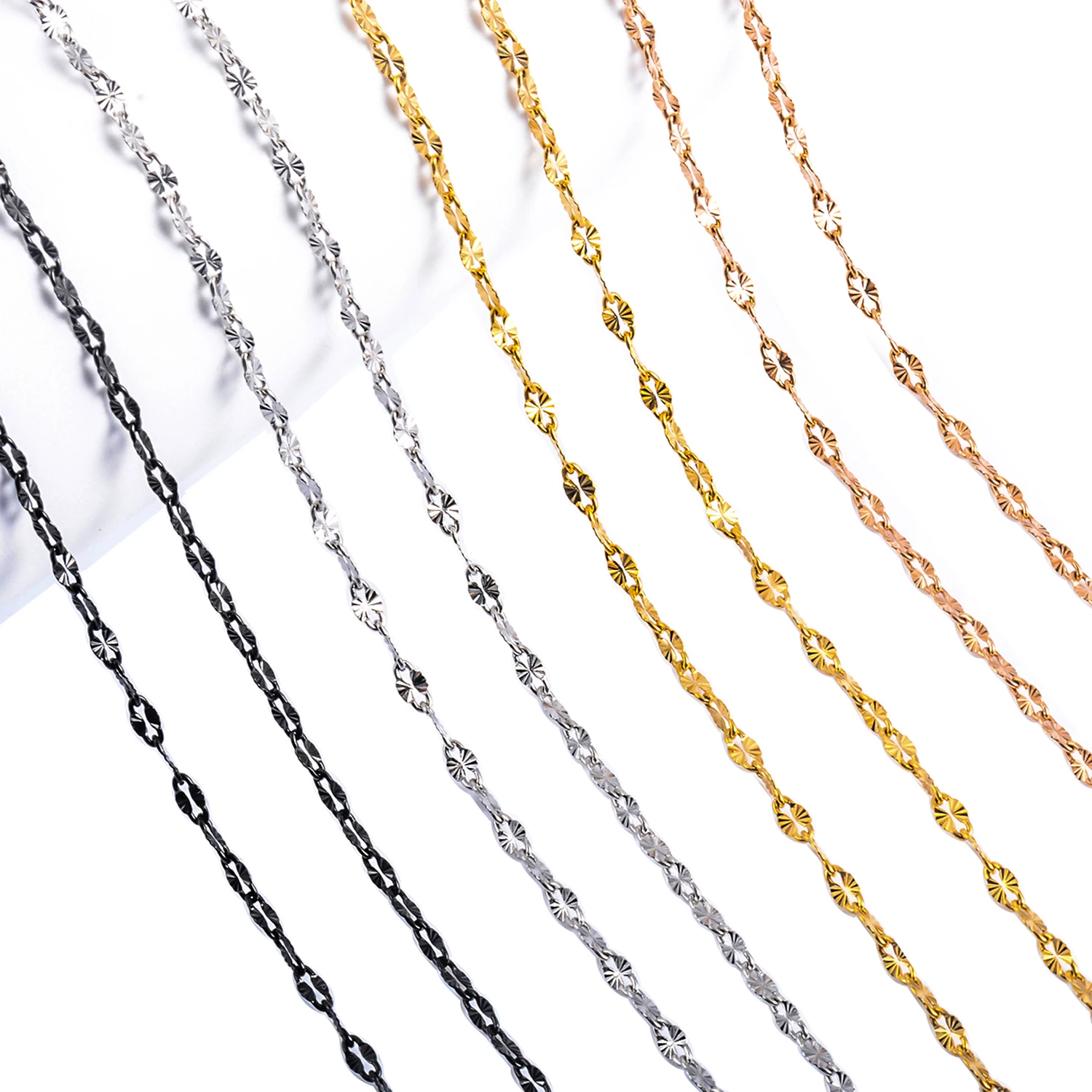 

2.5mm Stainless Steel Lip Chain Golden Color Cute Necklace High Quality For Men's and Women's Jewelry