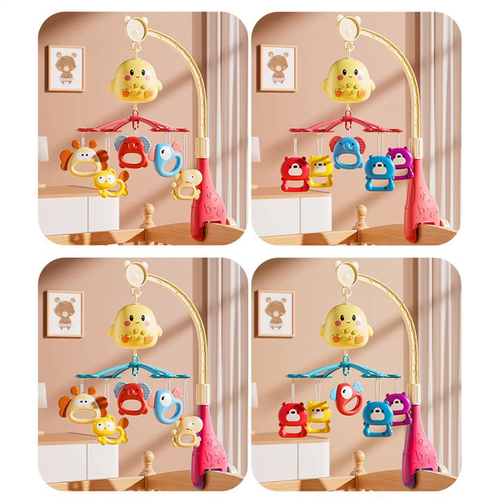 Musical Baby Crib Mobile With Remote Control Rotating Soother Toy For 0-18 Months Girls Boys Bed Play Decor sleeping aid