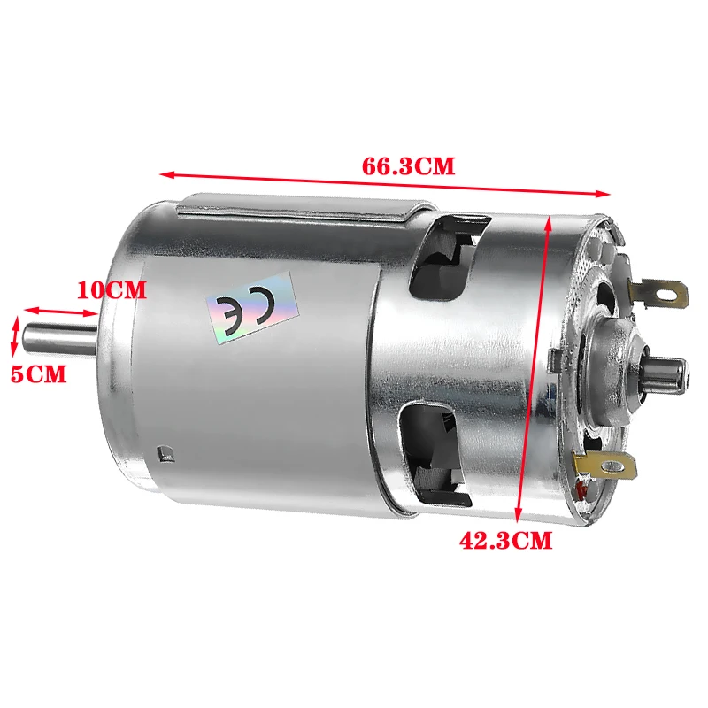 775 DC Motor Max 21000 RPM DC 12V-24V Ball Bearing Large Torque High Power Low Noise Gear Motor Electronic Component Motor