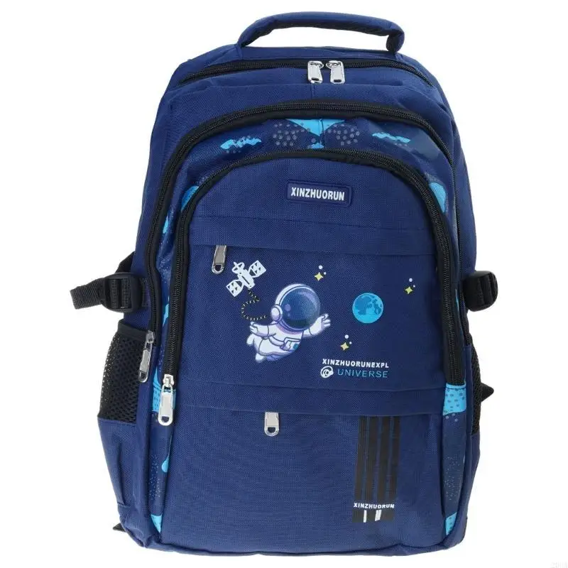 حقائب ظهر للمدرسة الابتدائية مع مساحة تخزين واسعة بطابع رائد فضاء، حقيبة نهارية كاجوال من قماش أكسفورد للأولاد والبنات 20CA