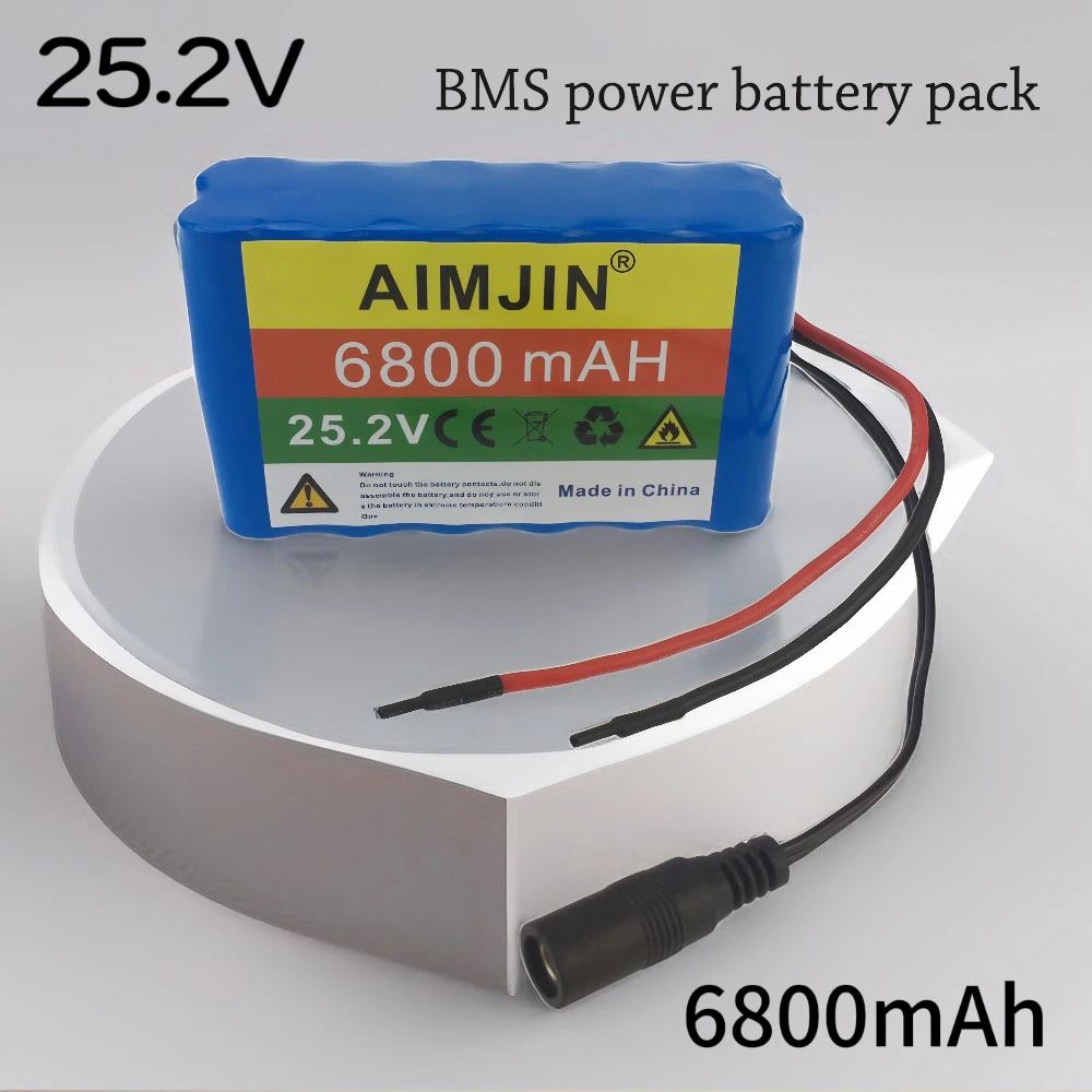 

25.2V 6800mAh large capacity 18650 lithium battery 6S2P BMS power battery pack