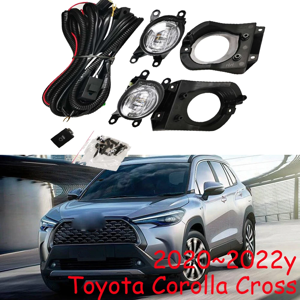 Car bumper headlight Corolla Cross fog light 2020~2022y car accessories LED bulb auto wire of hanress switch ON/OFF