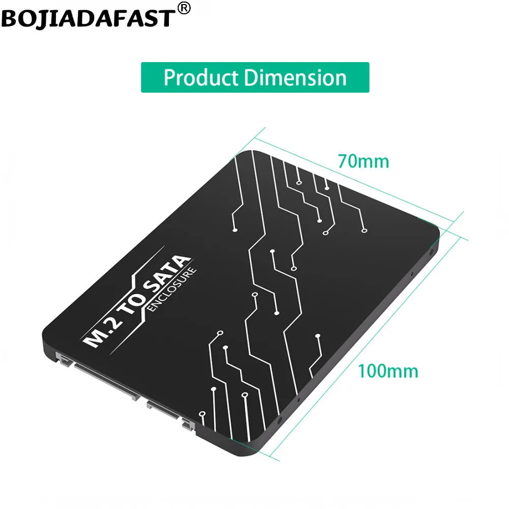 SATA 3.0 22PIN Connector to NGFF M.2 2280 M2 SATA Adapter Card Aluminum SSD Enclosure Case