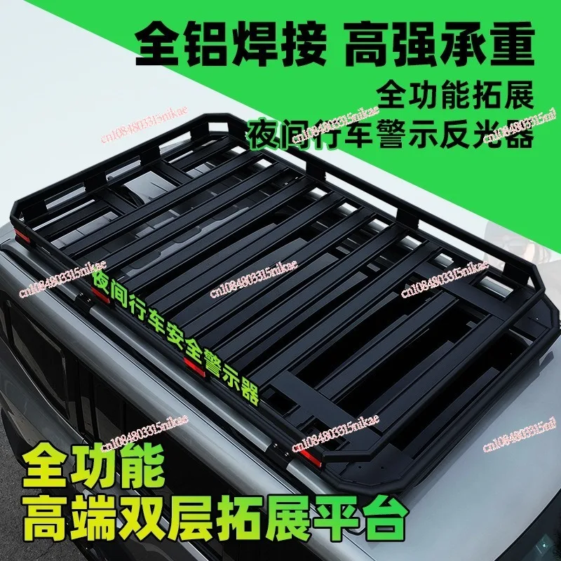 

Traveler S4 Integrated Roof Platform | Aluminum Cargo Basket with Guardrails & Dual Expansion Channels