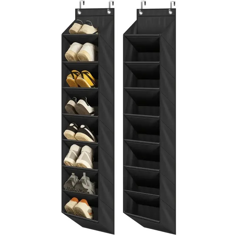 Large 10-Tier Foldable Door Shoe Rack, Hanging Shoe Organizer, Wall-Mounted Non-Woven Fabric Storage for Closet Shoes