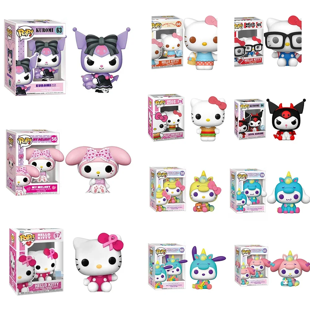 Funko Pop Hello Kitty Action Figure Anime Figures Kuromi My Melody Cinnamoroll Hello Kitty Model Dolls Kids Toys Christmas gift