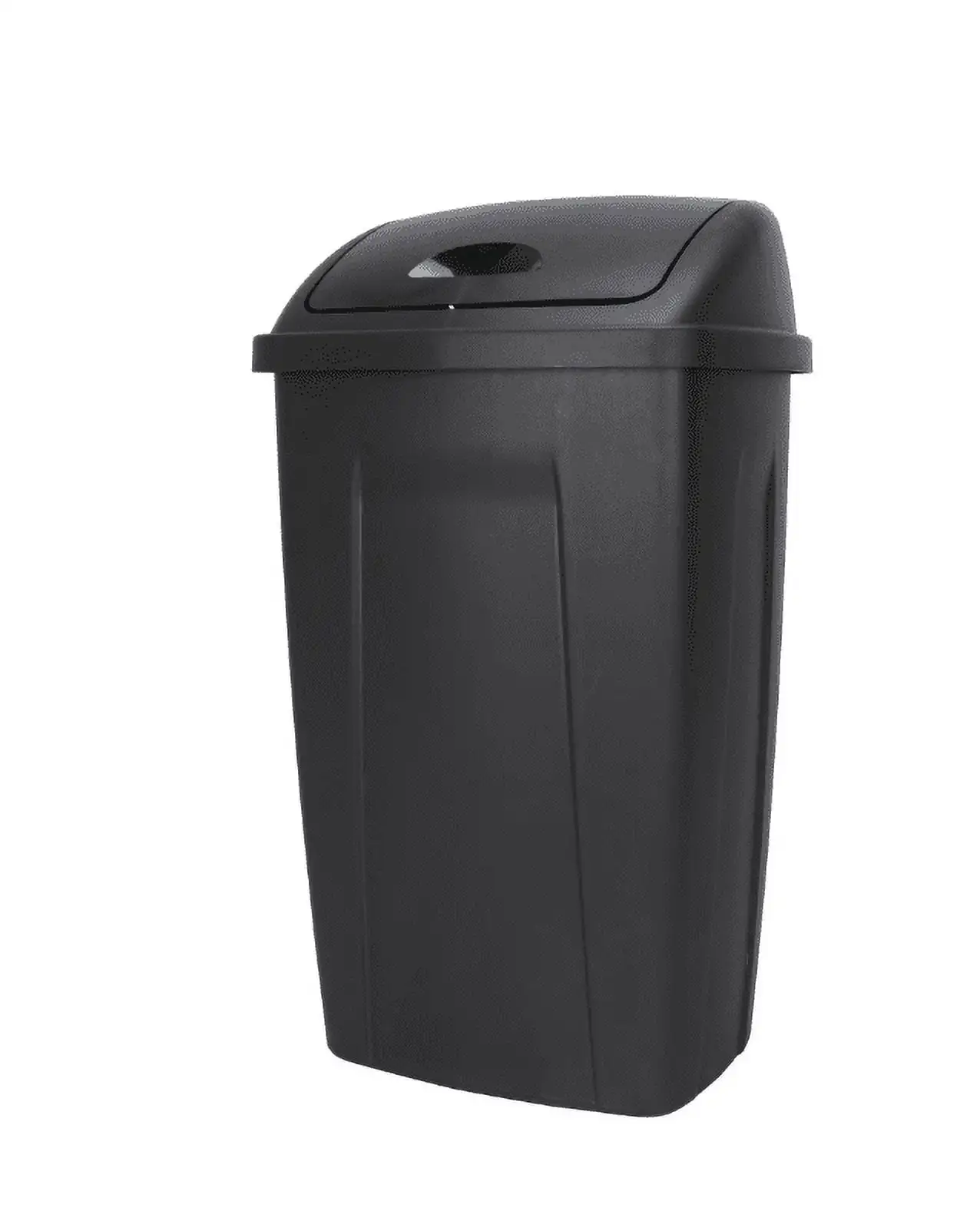 

13 Gallon Trash Can, Plastic Swing Top Kitchen Garbage Trash Can, Black, Perfect for the kitchen Waste Bins