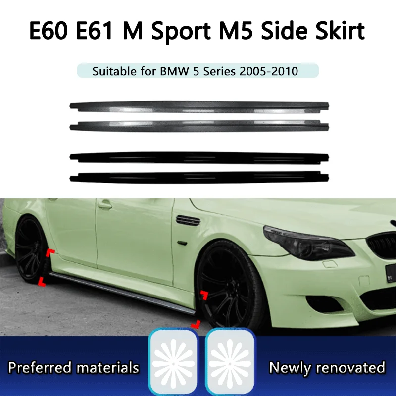 Geeignet für BMW 5er E60 E61 M5 Sport 2005–2010 MP Seitenschweller-Spoiler, kleine Schleife, individuelle Modifikation