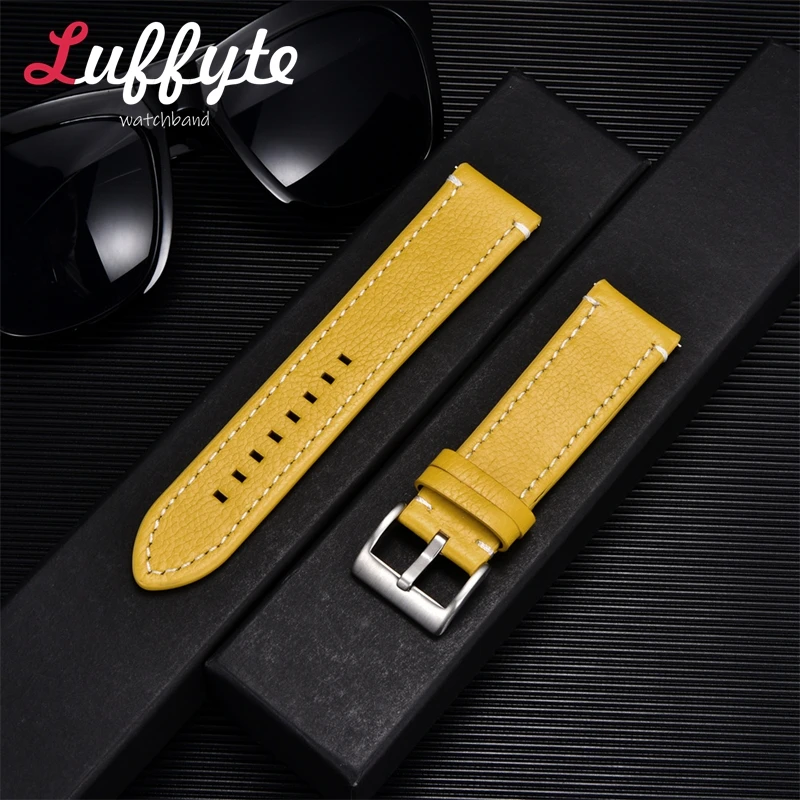 Women Men Quick Release Watchband Belt 18mm 20mm 22mm 24mm Double-sided Smartwatch Band Yellow Brown Red Blue Watch Accessories